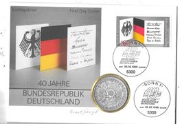 Münzbrief 40 Jahre Bundesrepubik Deutschland 10 Mark Silber