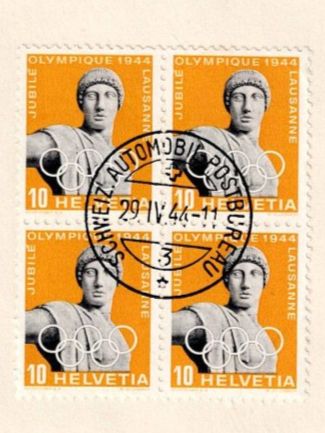 Alle Briefmarken: Schweiz, Olympisches Komitee 1944, – Gebraucht aus Hinteregg von McCharly01 8