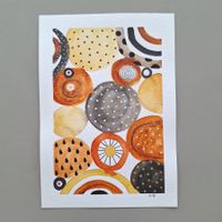 Aquarell Original Abstrakt - 14.5 x 20.5cm