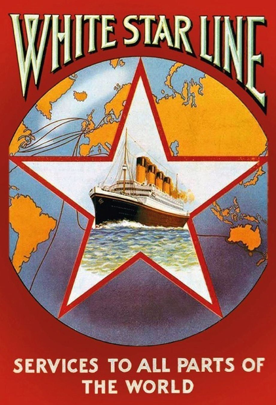 Insegne: Blechschild-SCHIFF FAHRT WHITE STAR LINE – Nuovo e nell'imballaggio originale da Rupperswil venduto da big-one-sale