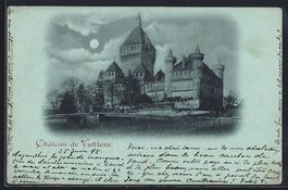 Mondschein-AK Vufflens, Le Chateau, 1898