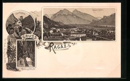 Litho Ragaz, Teilansicht mit Bädern, Ta