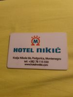 Carte Hôtel Nikic Podgorica Monténégro Collection Rare !