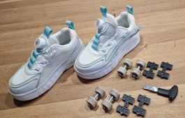 lässige Mädchen Turnschuhe mit vier Rollen - Gr. 34