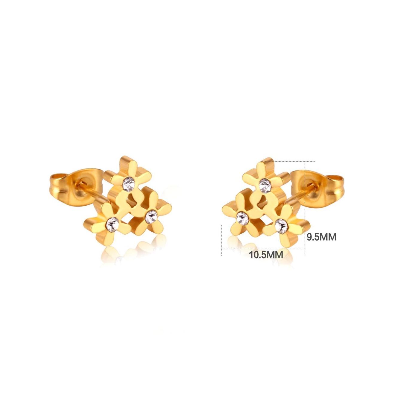 Orecchini pendenti & Orecchini a lobo: Ohrstecker Blumenform Gold Edelstahl – Nuovo e nell'imballaggio originale da Niederbipp venduto da chrimmskrams 1