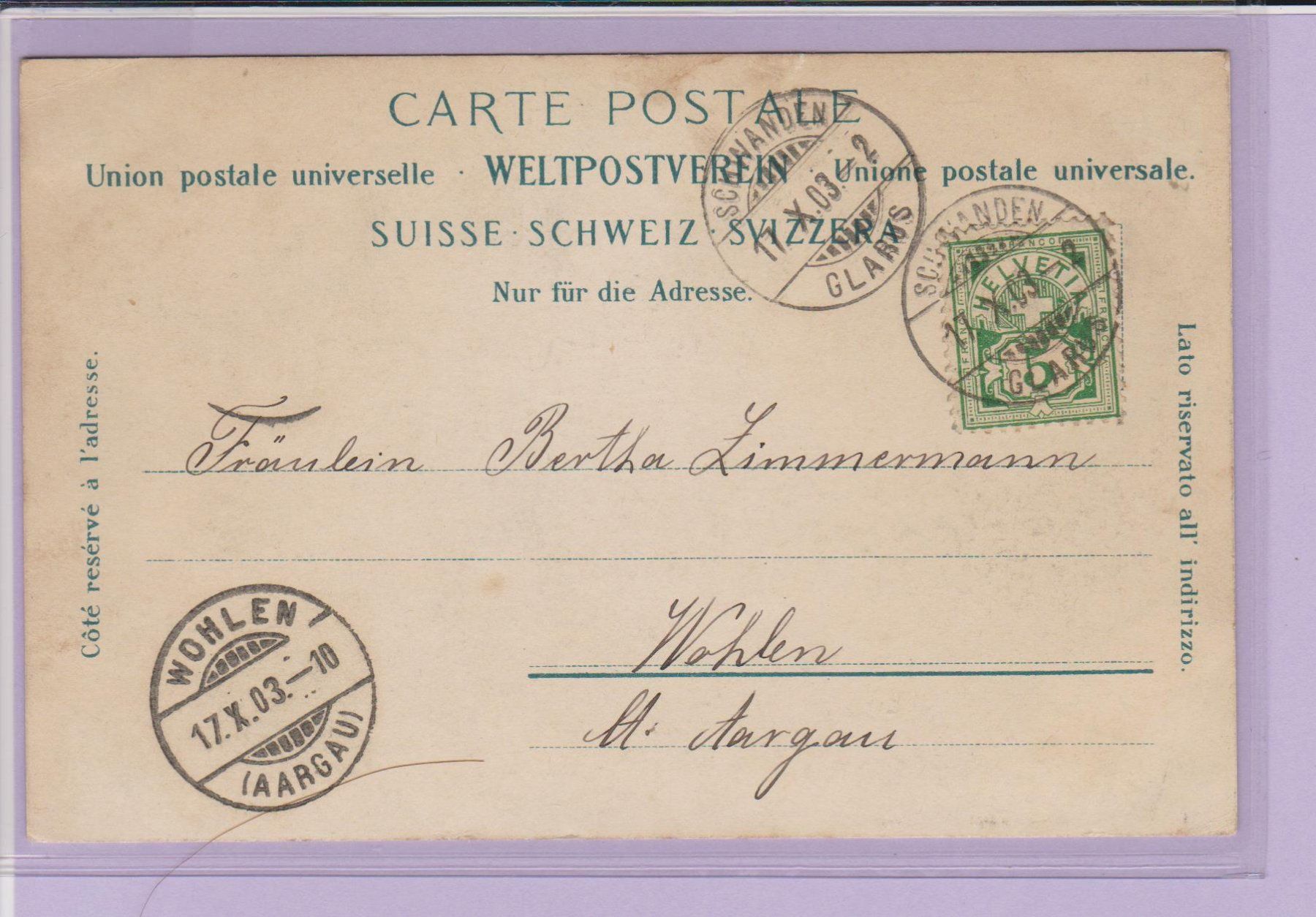 Cartoline postali: Obbort und der Tödi   -   alte Ansichtskarte von 1903 – Usato da Vitznau venduto da Ropaku 1