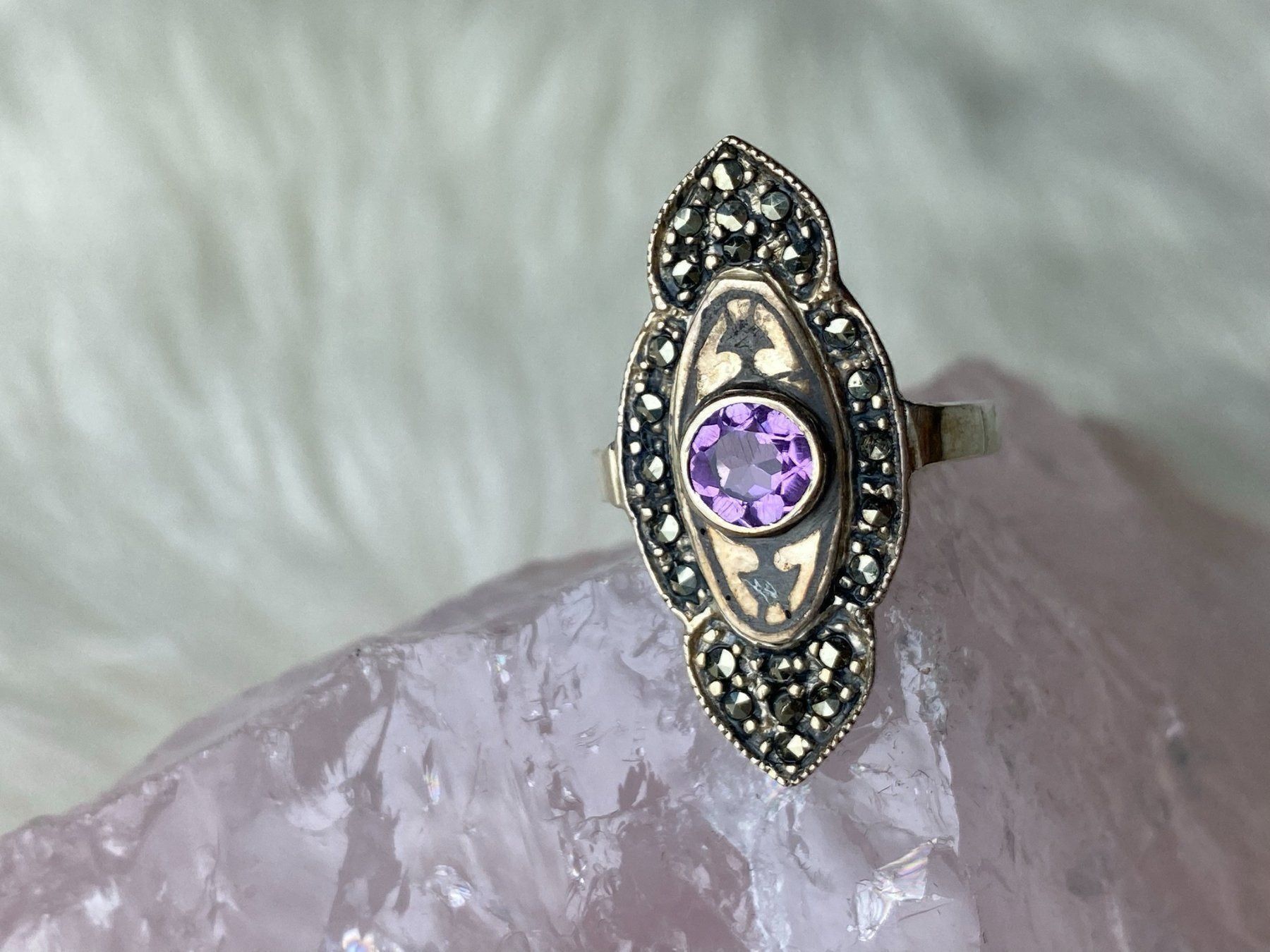 Anelli: Ring Silber 925 mit lila Stein – Usato da Istighofen venduto da Ringparadies