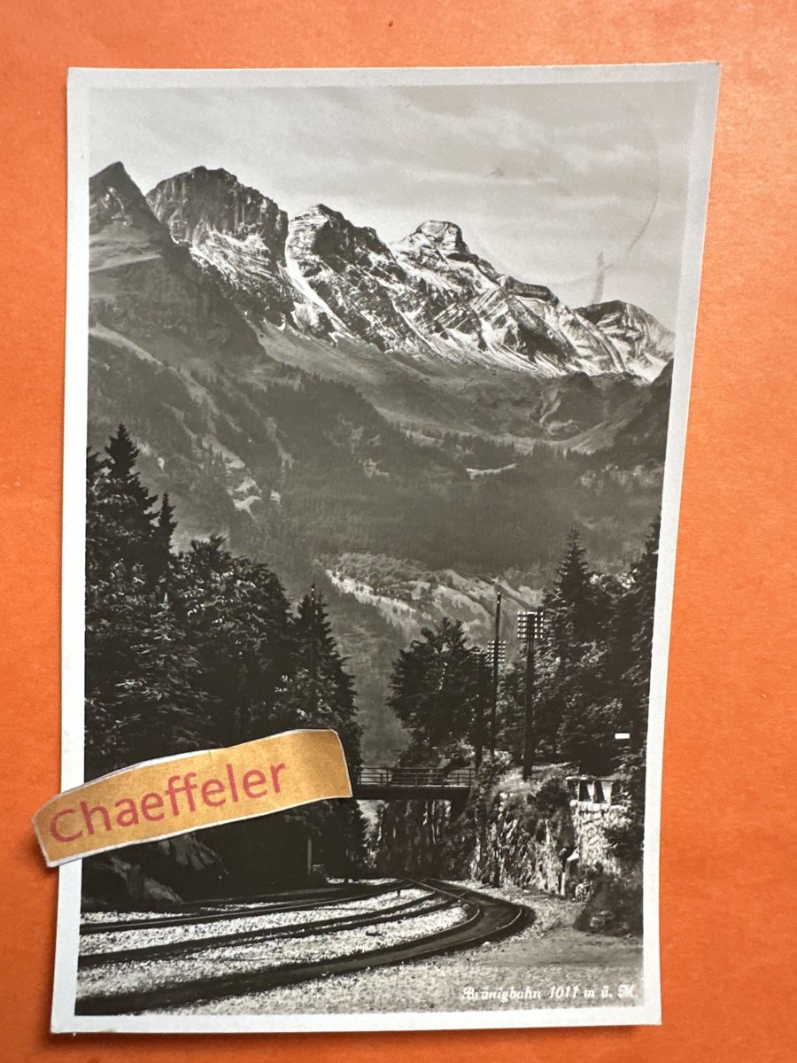 Cartoline postali: 1937 Brünigbahn.  – Usato da Zürich venduto da Chaeffeler