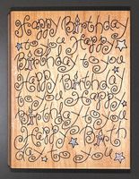 HAPPY BIRTHDAY Stempel Penny Black. holzmontierter Gummistp.