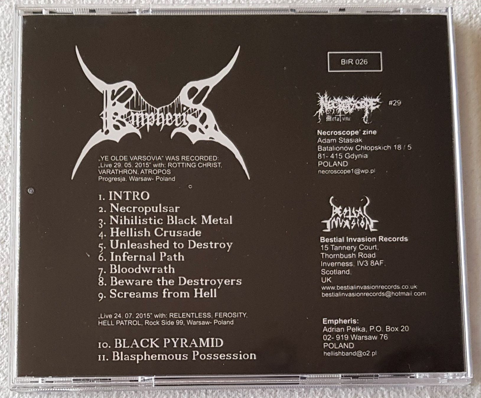CDs: Empheris – Ye Olde Varsovia - CD - 2015 - First Press – D'occasion à Uster par Zardodel 1