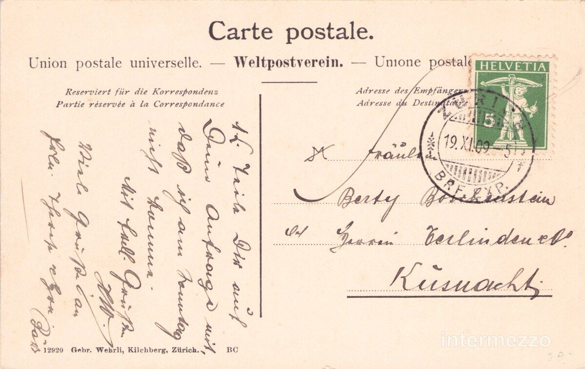 Cartoline postali: Stäfa ZH // 1909 Totalansicht // Sommer – Usato da Basel venduto da intermezzo12 1