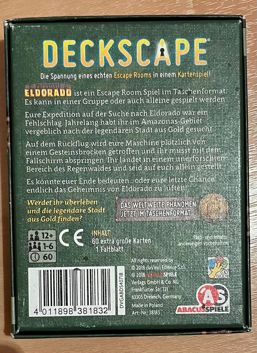 Giochi: Deckscape Escape Room Spiel – Usato da Zug venduto da ste_6pxf 1