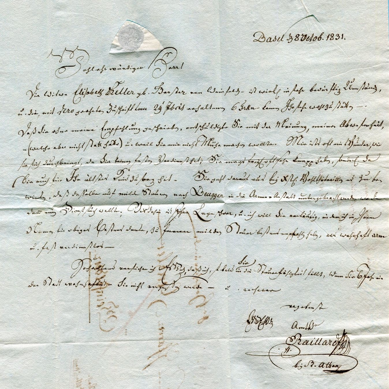 Alle Briefmarken: Faltbrief von Basel nach Weinfelden 1831 – Gebraucht aus Opfikon von Prophila 1