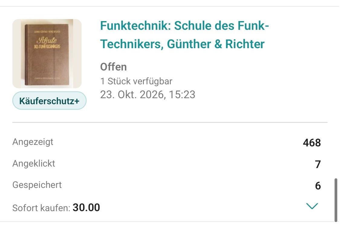 Libri: Funktechnik: Schule des Funk-Technikers - - Letzte Reduktion – Usato da Bern venduto da Rares 6