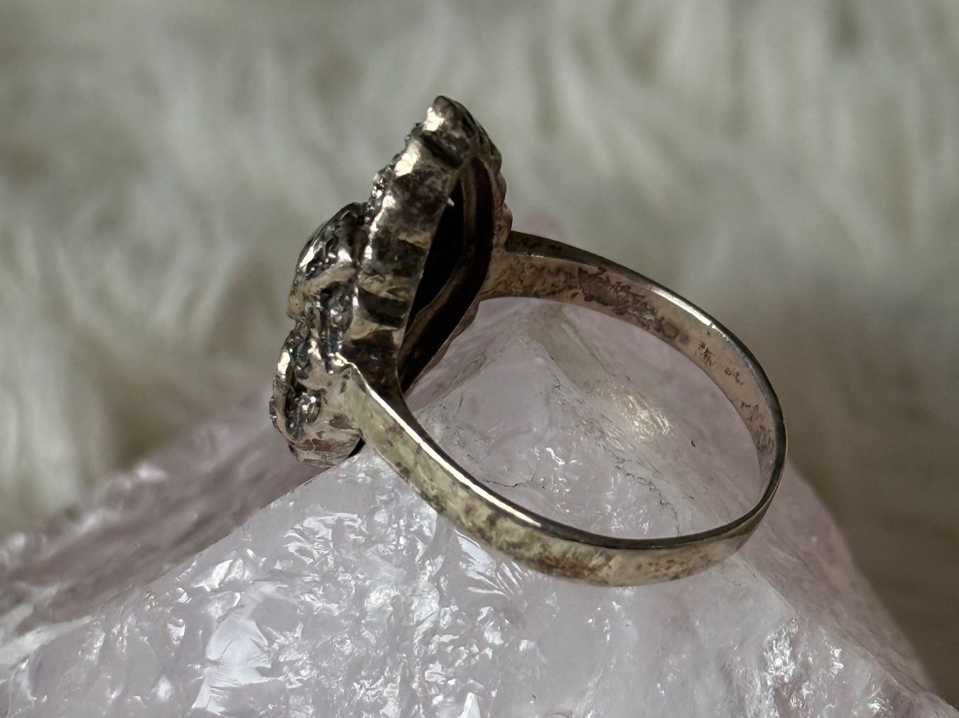 Anelli: Vintage Silberring 925 mit rotem Stein – Usato da Istighofen venduto da Ringparadies 1