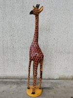 Skulptur Giraffe 90cm große Holzfigur handarbeit Dekoration