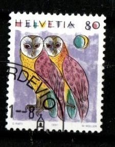 Tutti i francobolli: 1990/93 - Tiere / Schleiereulen – Usato da Schaffhausen venduto da poststamp