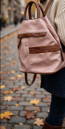 ❤️Rucksack rosabraunen Kunstleder / Neuwertig