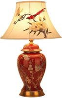 Retro-Keramik-Tischlampe rot-rot glasier glasierte grosse