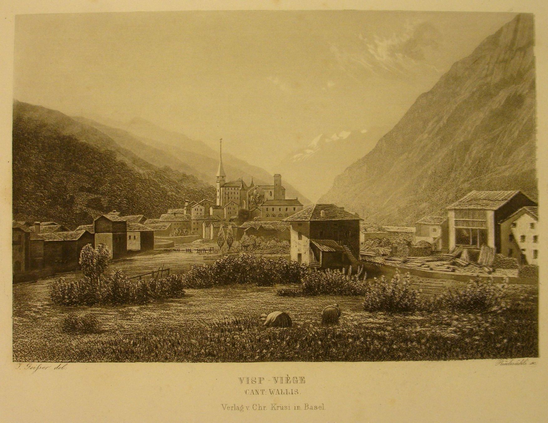 Incisioni: VISP, STAHLSTICH 1865 – Usato da Grüningen venduto da Kartensammler 1