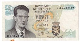 Banknote Belgien 20 francs