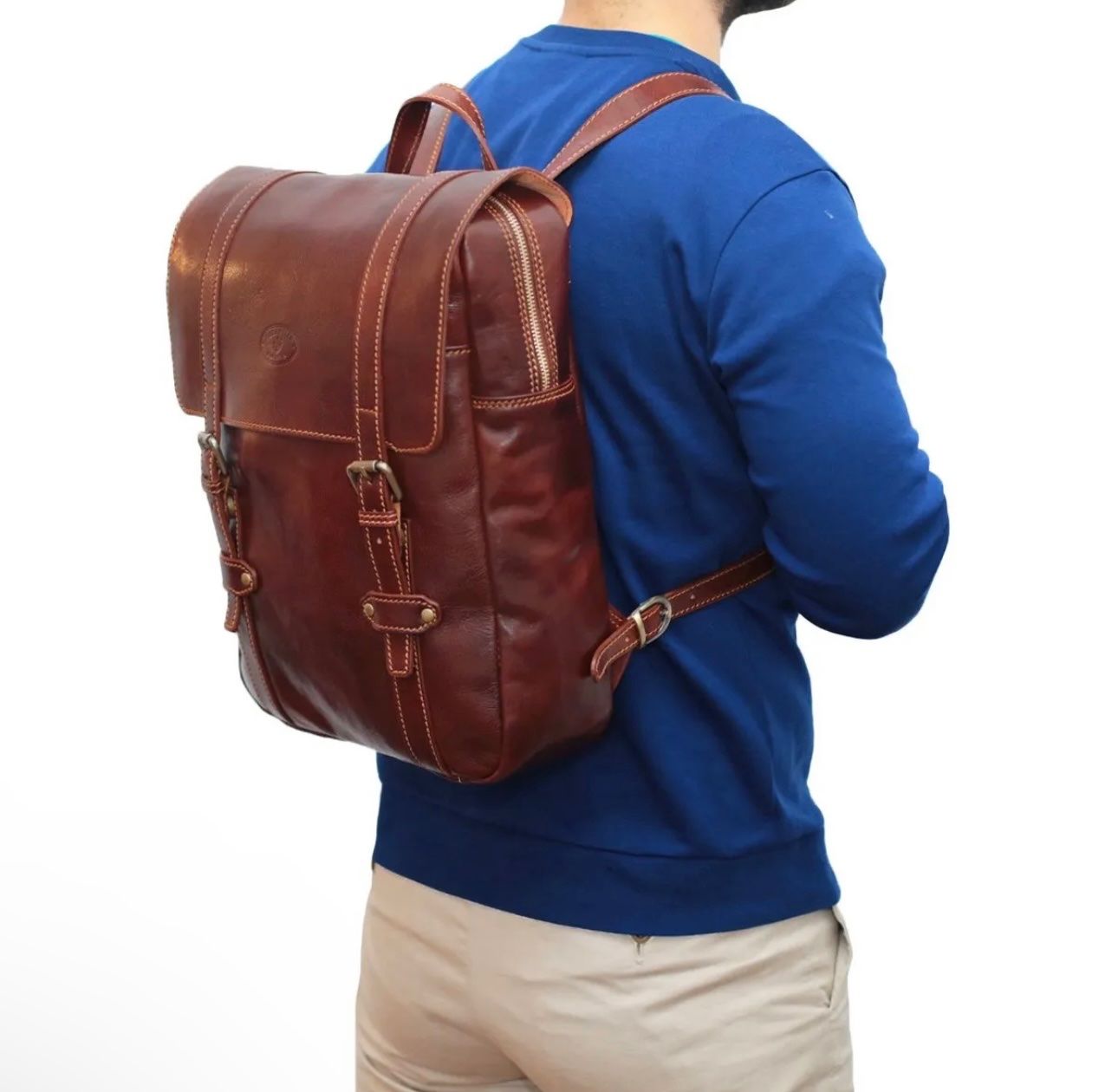 Zaini: Lederrucksack Fiorentino - Farbe: Braun – Nuovo e nell'imballaggio originale da Wittenbach venduto da WWW.DRILUBAGS.CH 3