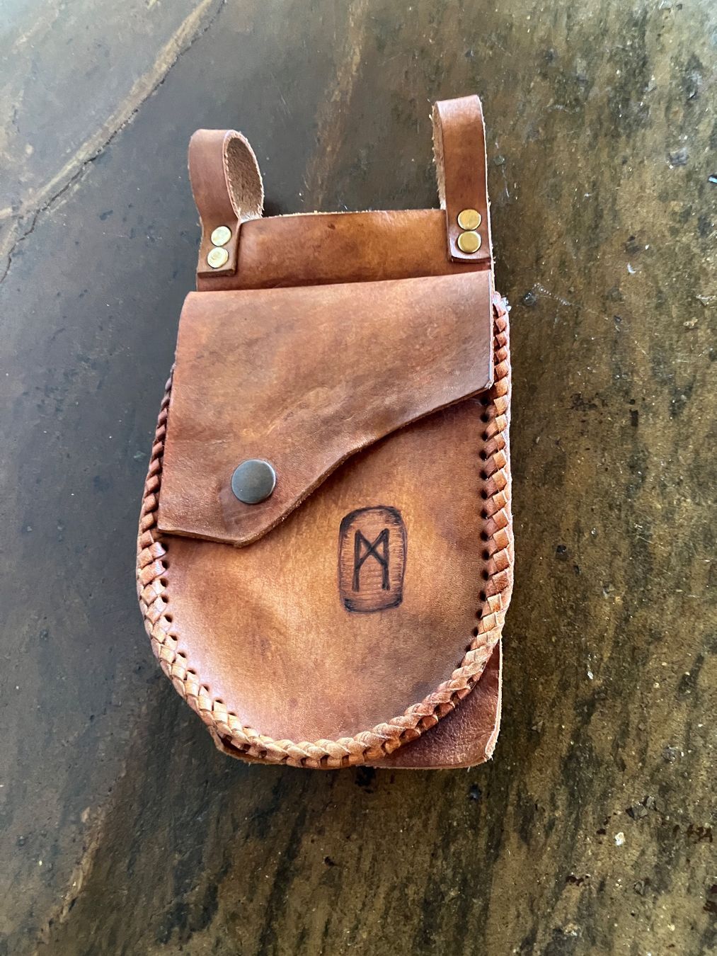 Borse: Ledertasche Handmade Unikat mit Gurtbändel – Usato da Chur venduto da southface