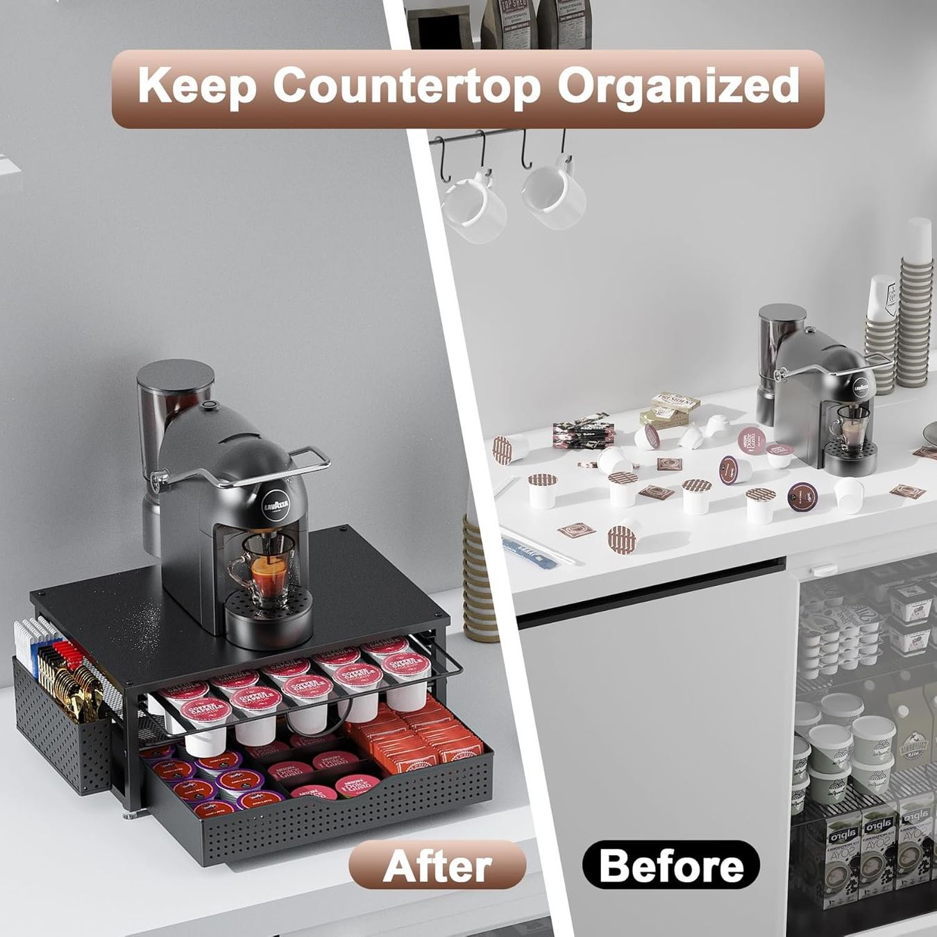 Macchine per caffè & Macchine per espresso: Kaffeekapselhalter Schwarz 2 Etagen Organizer – Nuovo e nell'imballaggio originale da Suhr venduto da SchnapperCH 3