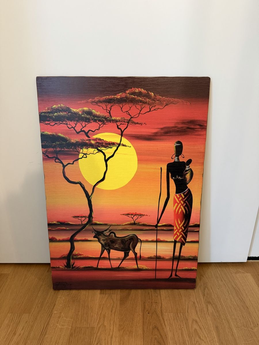 Dipinti: Afrikanische Wandbilder, 3er Set  – Nuovo (secondo la descrizione) da Riehen venduto da lor_s9wh