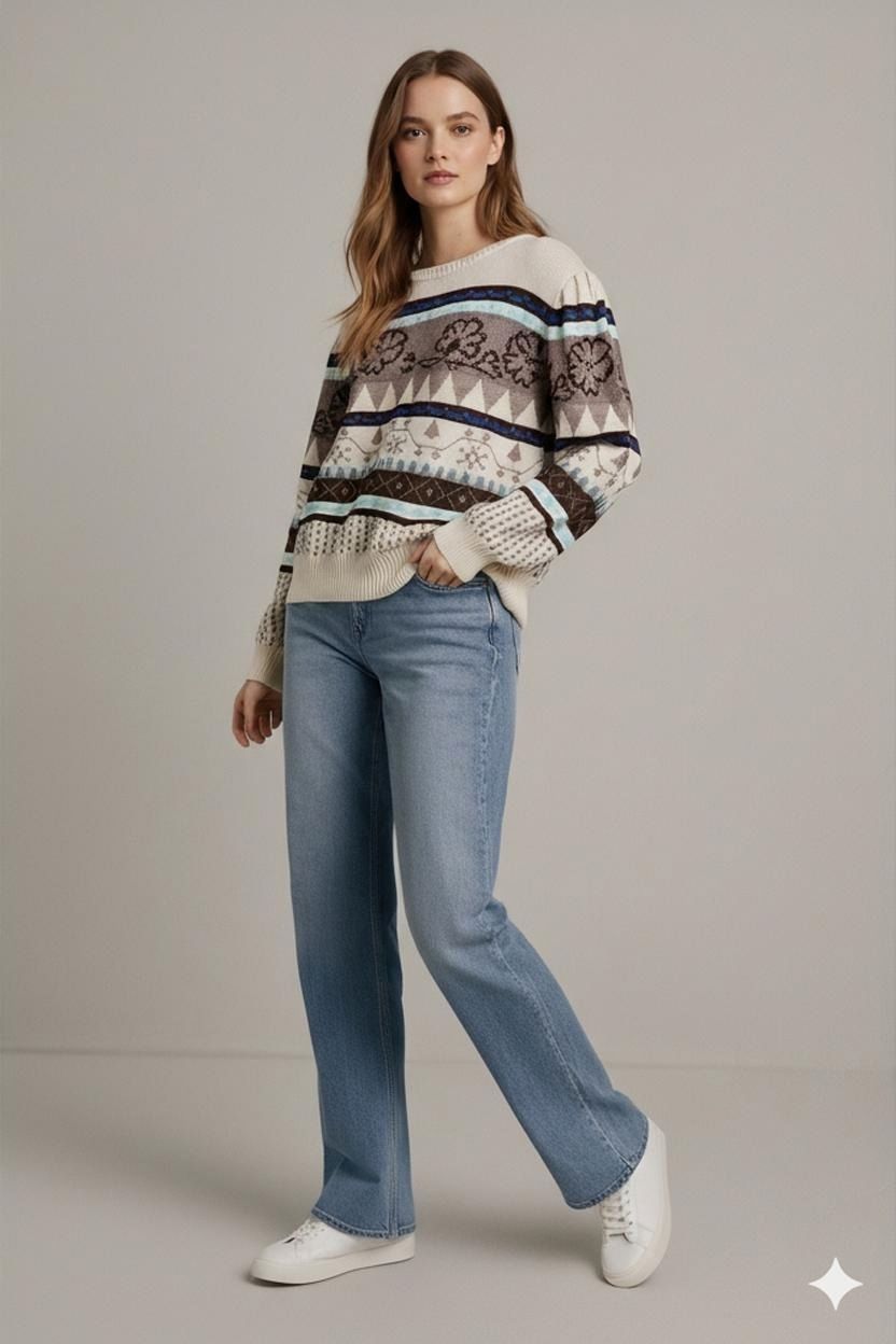 Element Maglioni & Felpe: Strickpullover im Vintage-Stil mit Muster - Nordisches – Usato da Zug venduto da vinokilo