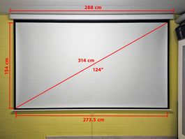 Leinwand ausziehbar - Diagonale 314 cm (124")