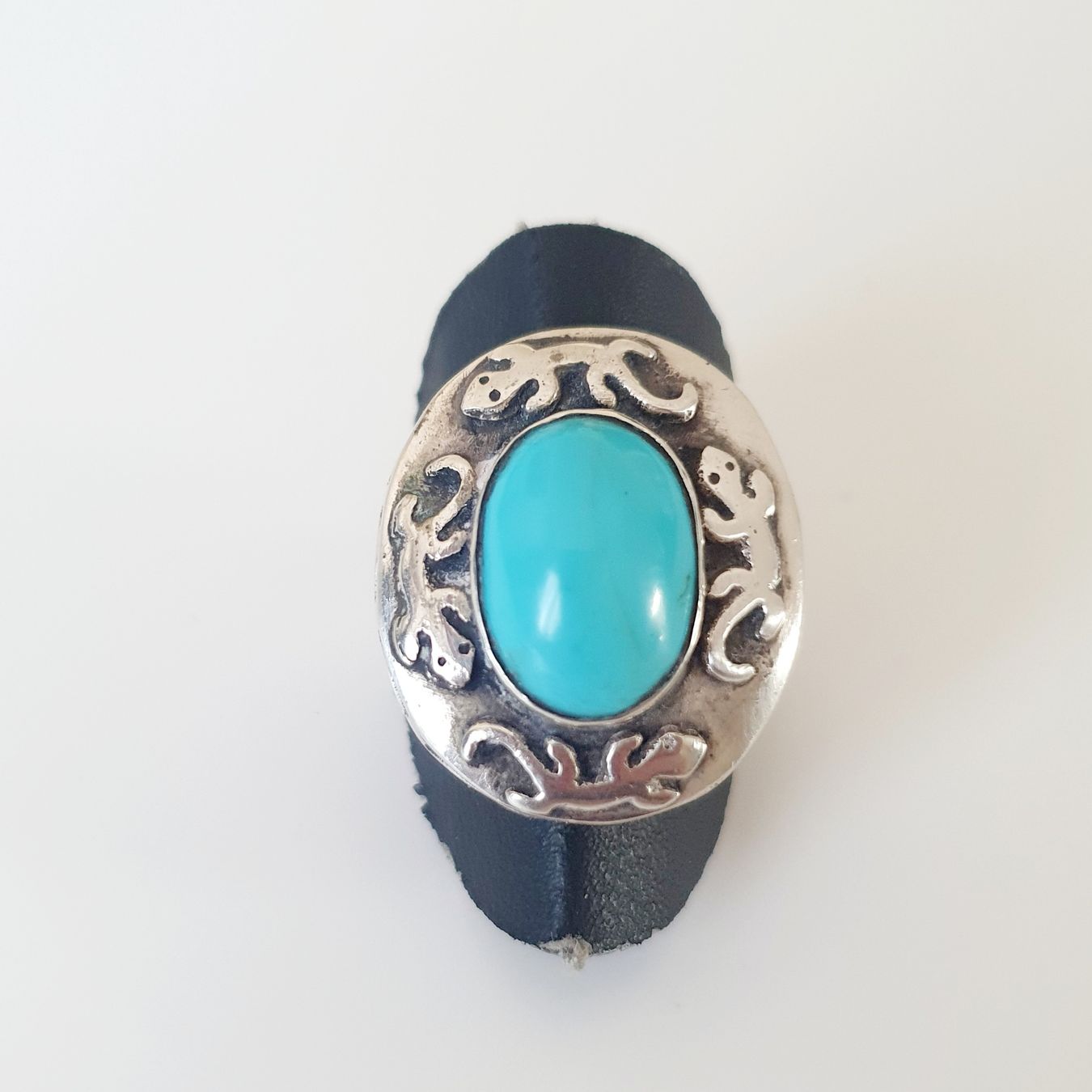 Anelli: Vintage Silber Ring mit Türkis-Stein, Grösse 20.3 mm, – Usato da Kreuzlingen venduto da Wunderkiste123 1