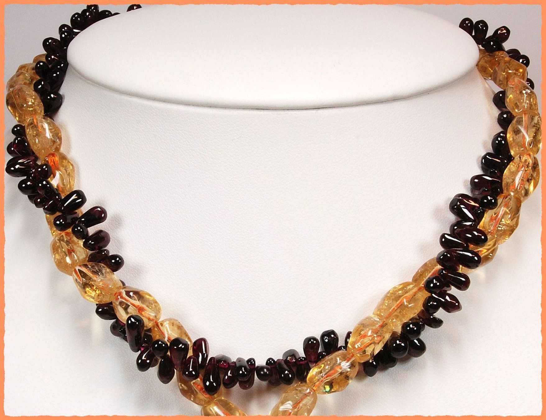Catenine: ♛ Wunderschönes  Citrin/Granat - Collier – Nuovo e nell'imballaggio originale da Oberglatt ZH venduto da Hot-Spot 5