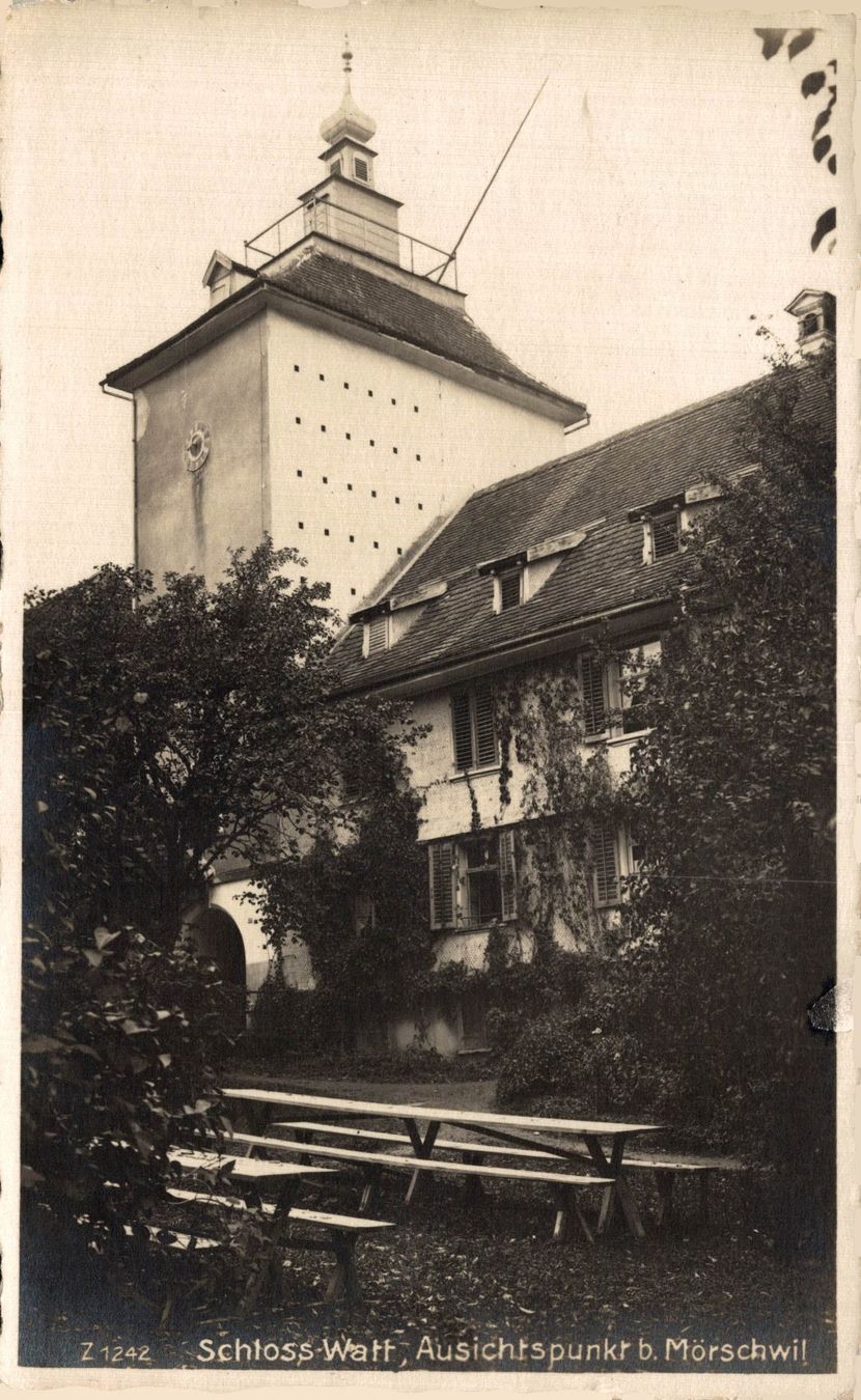 Ansichtskarten: Schloss Watt. Aussichtsturm b. Mörschwil – Gebraucht aus Bronschhofen von Astore