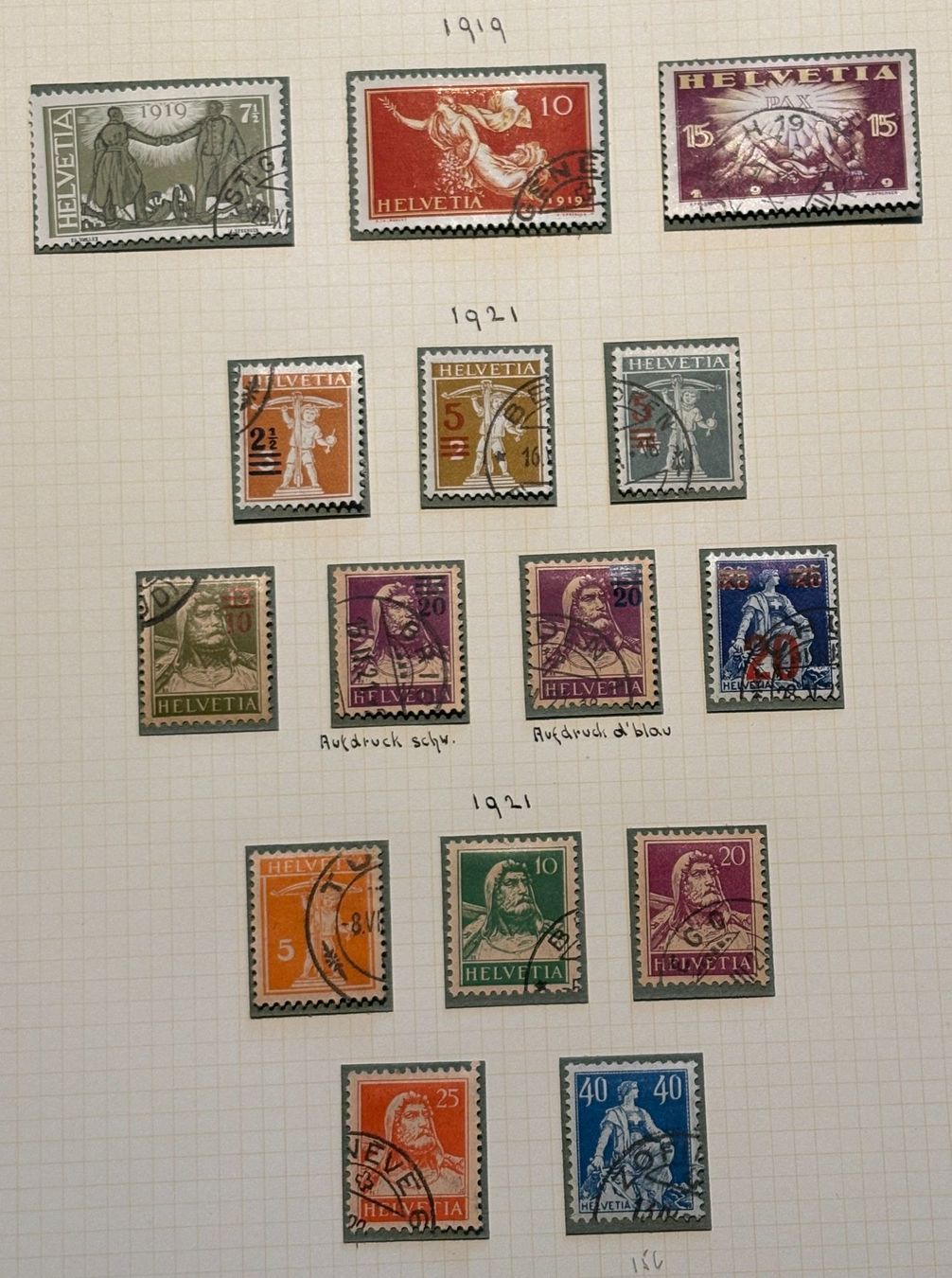Alle Briefmarken: LOT SCHWEIZER BRIEFMARKEN 1919-1921 – Gebraucht aus Ostermundigen von Heavenmaus75