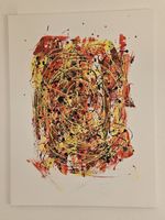 Tableau peinture abstraite technique dripping 