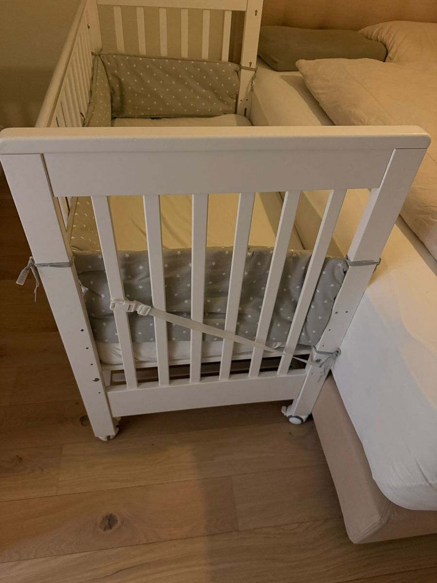 Letti: Beistellbett weiss, mit Matratze – Usato da Rorschach venduto da TrendyDeals 4