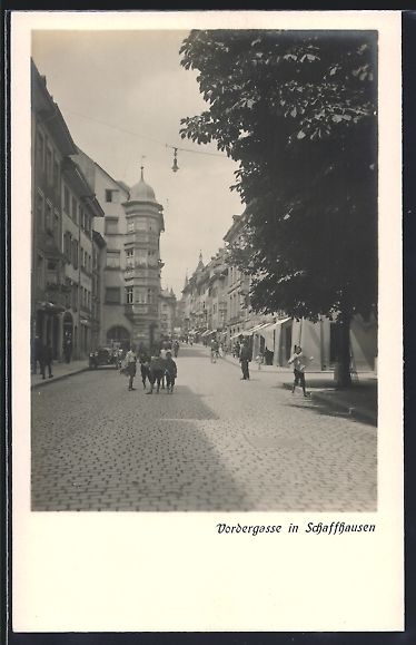 Cartoline postali: Schaffhausen, Strasse Vordergasse mit Ki – Usato da Berlin venduto da bartko-reher