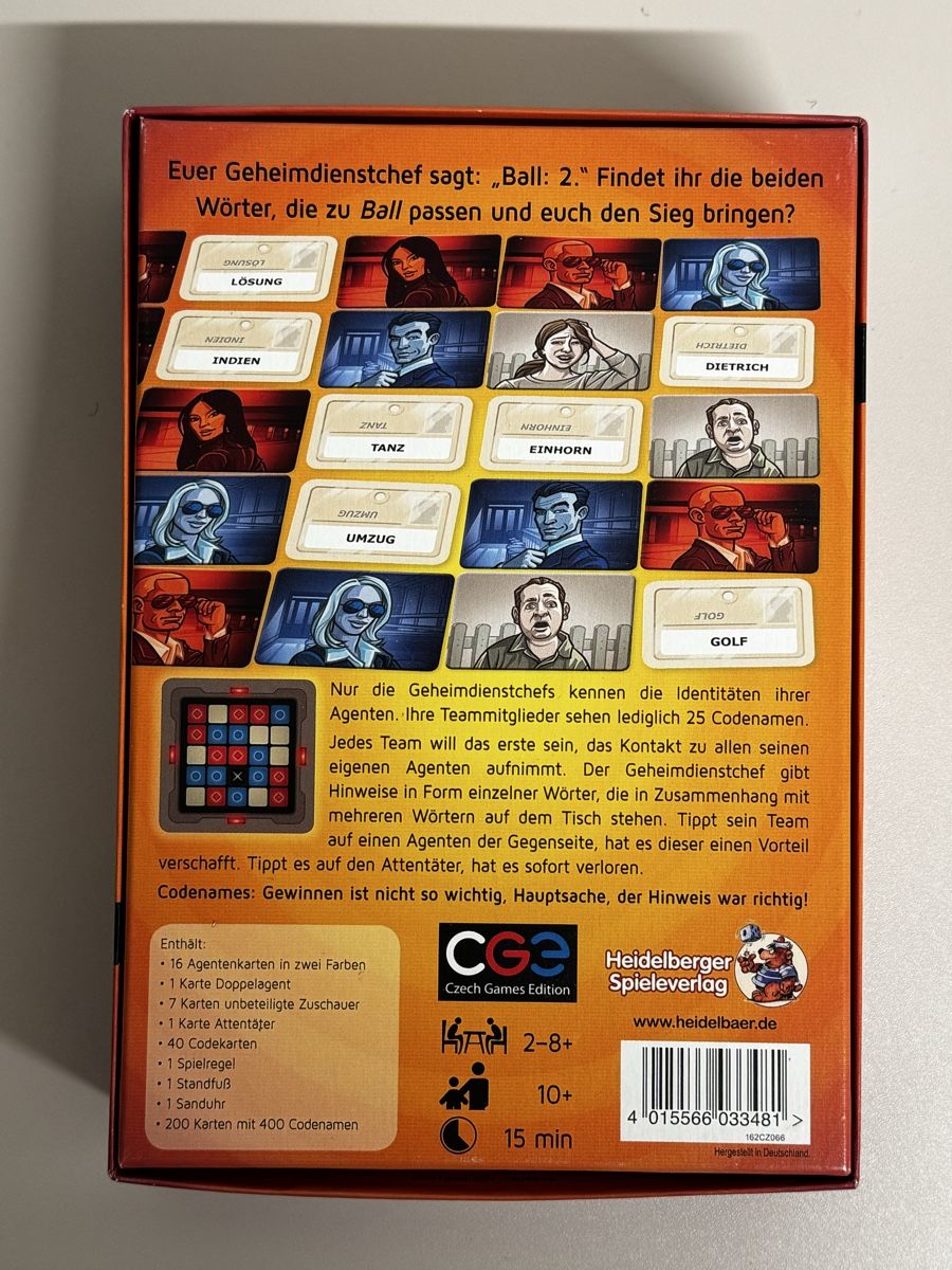Giochi: Codenames Brettspiel VLADA CHVÁTIL NEU & Originalverpackt  – Nuovo e nell'imballaggio originale da Zürich venduto da Nobs1 3