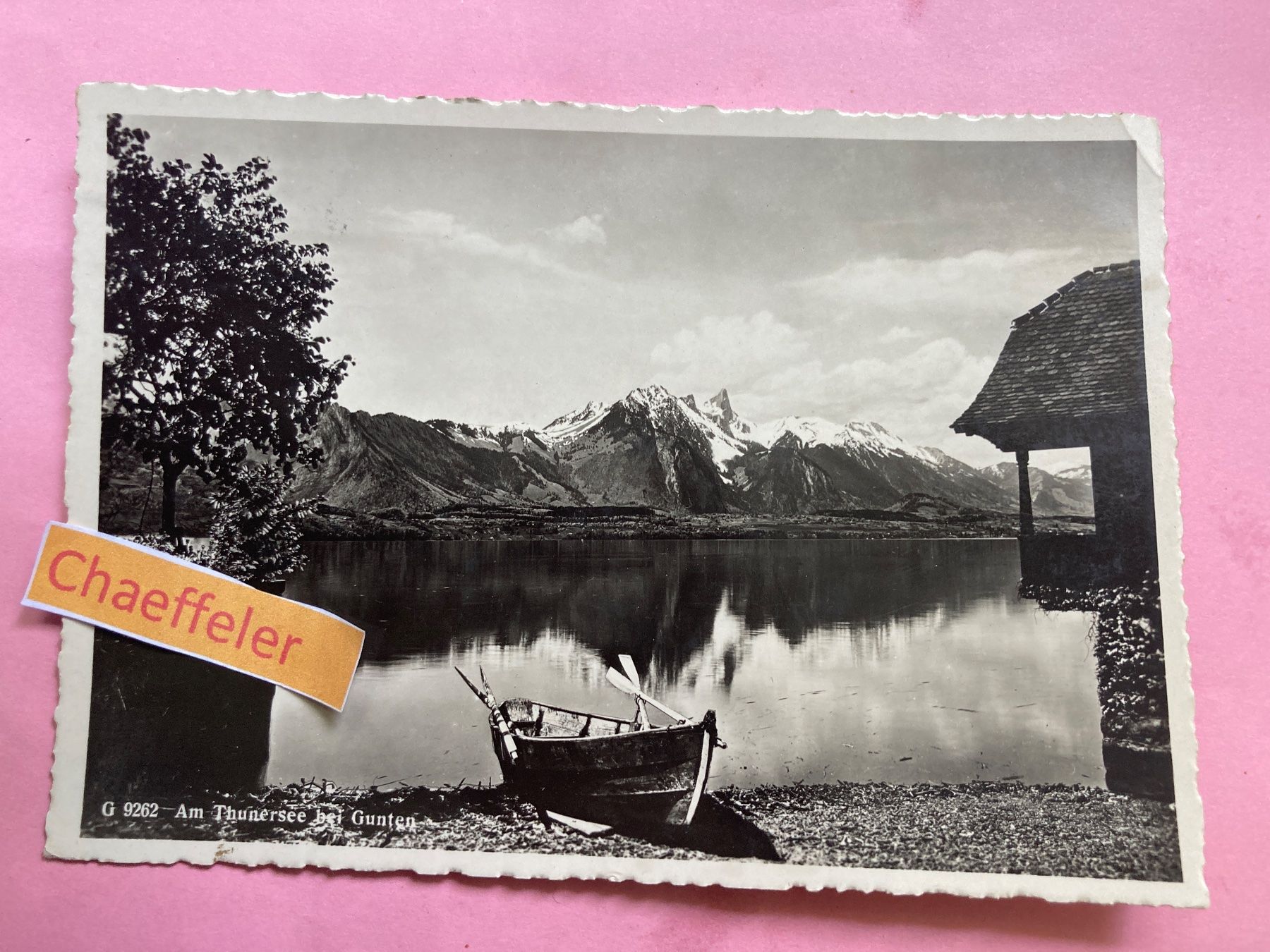 Cartoline postali: 1941 G 9262 Am Thunersee bei Gunten. – Usato da Zürich venduto da Chaeffeler