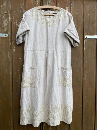 Leinenkleid Mineral, Gudrun Sjödén Gr. S Stickerei