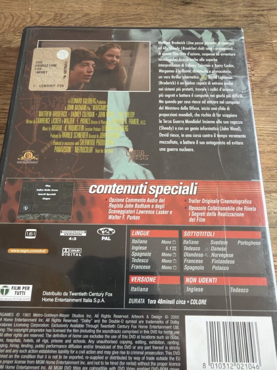 Tutti i DVDs: Wargames DVD Giochi di Guerra – Nuovo (secondo la descrizione) da Lugano venduto da bad_2t9b 1