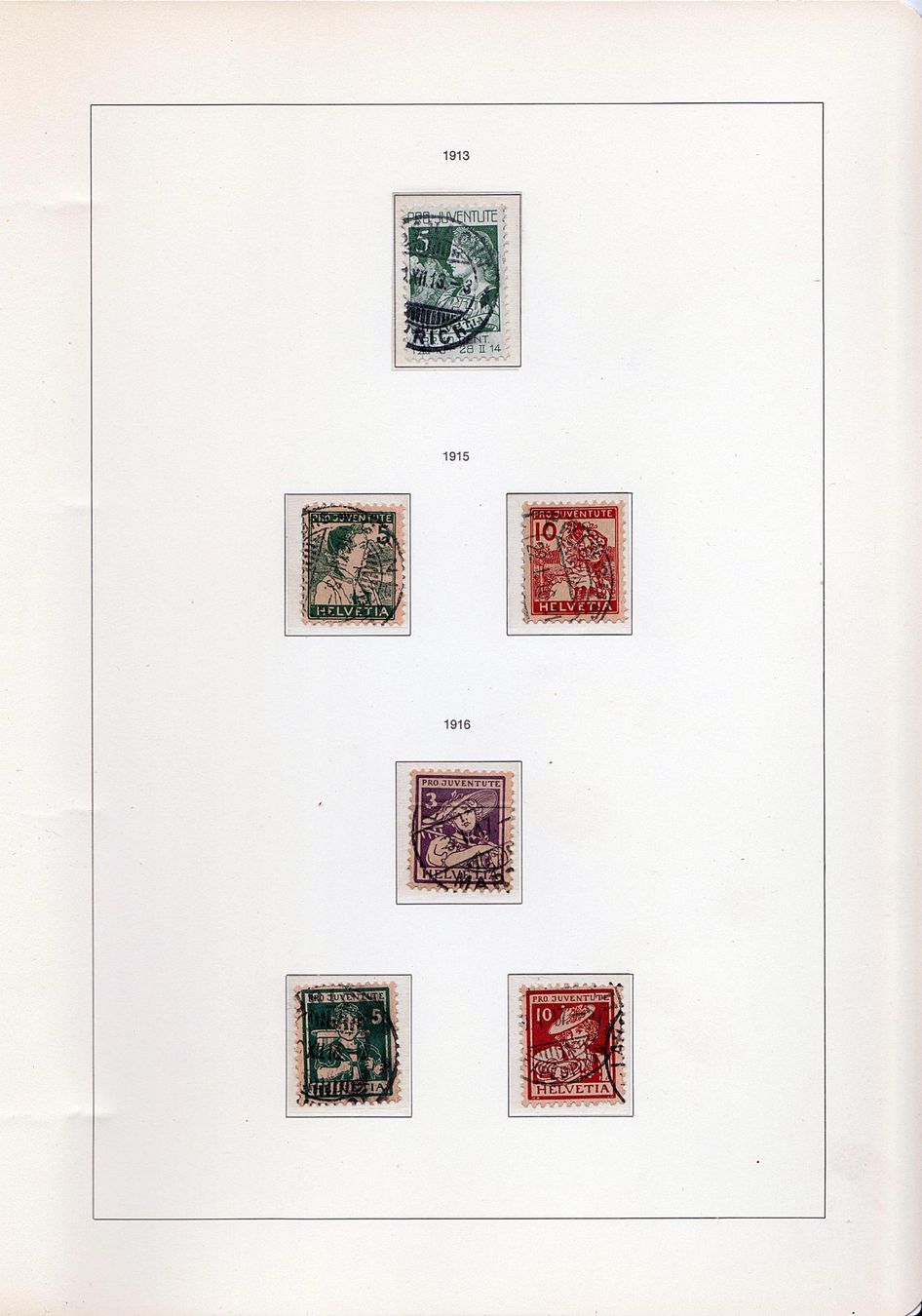 Tous les timbres: PRO JUVENTUTE 1913-1969 Collection ⨀ Complète 30 fl. – D'occasion à Genève par omniphila 1