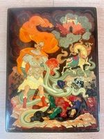 GRANDE Boîte de Palekh Rousslan & Tchernomor Signée Zakharov