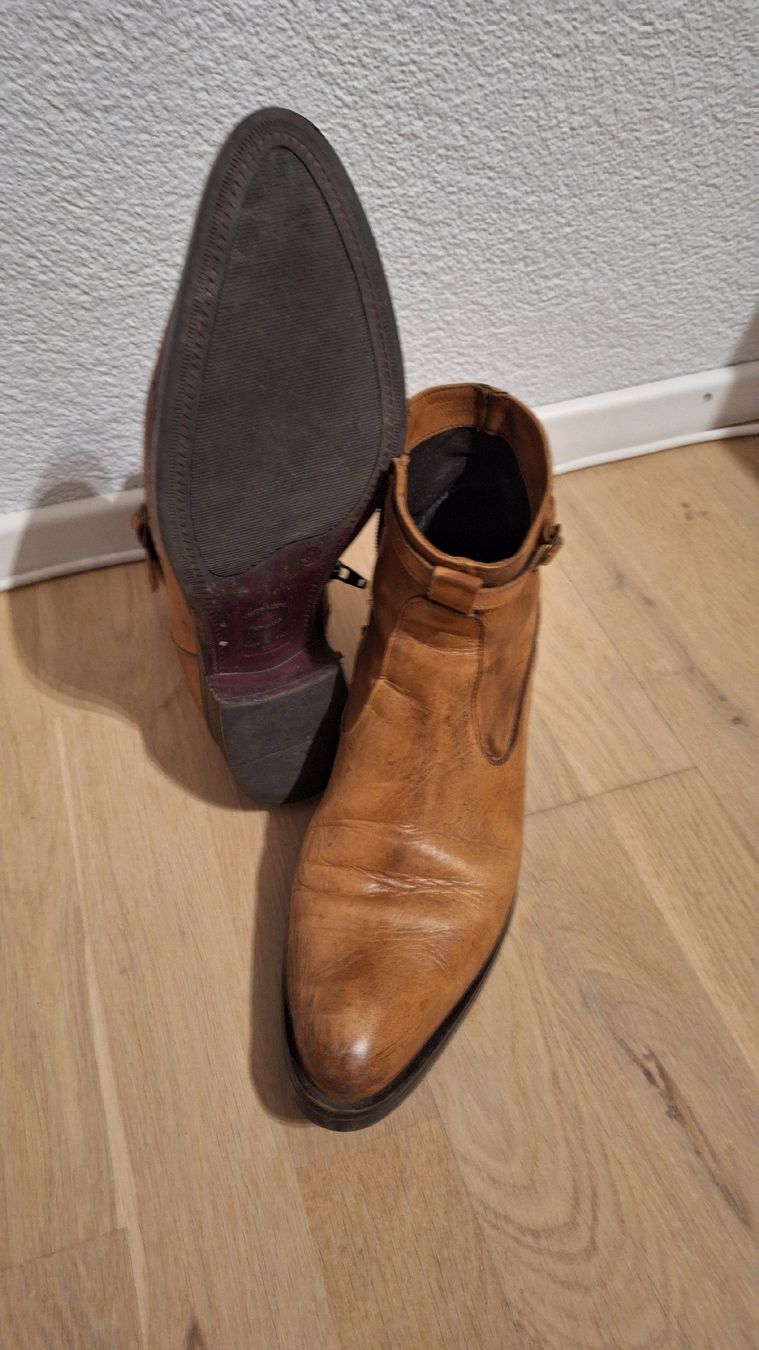 Scarpe da uomo: Lederstiefeletten Gr. 41, Braun – Usato da Thayngen venduto da Sela_ 2