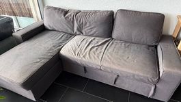 Schlafsofa mit Chaiselongue & Stauraum  245 cm | Grau