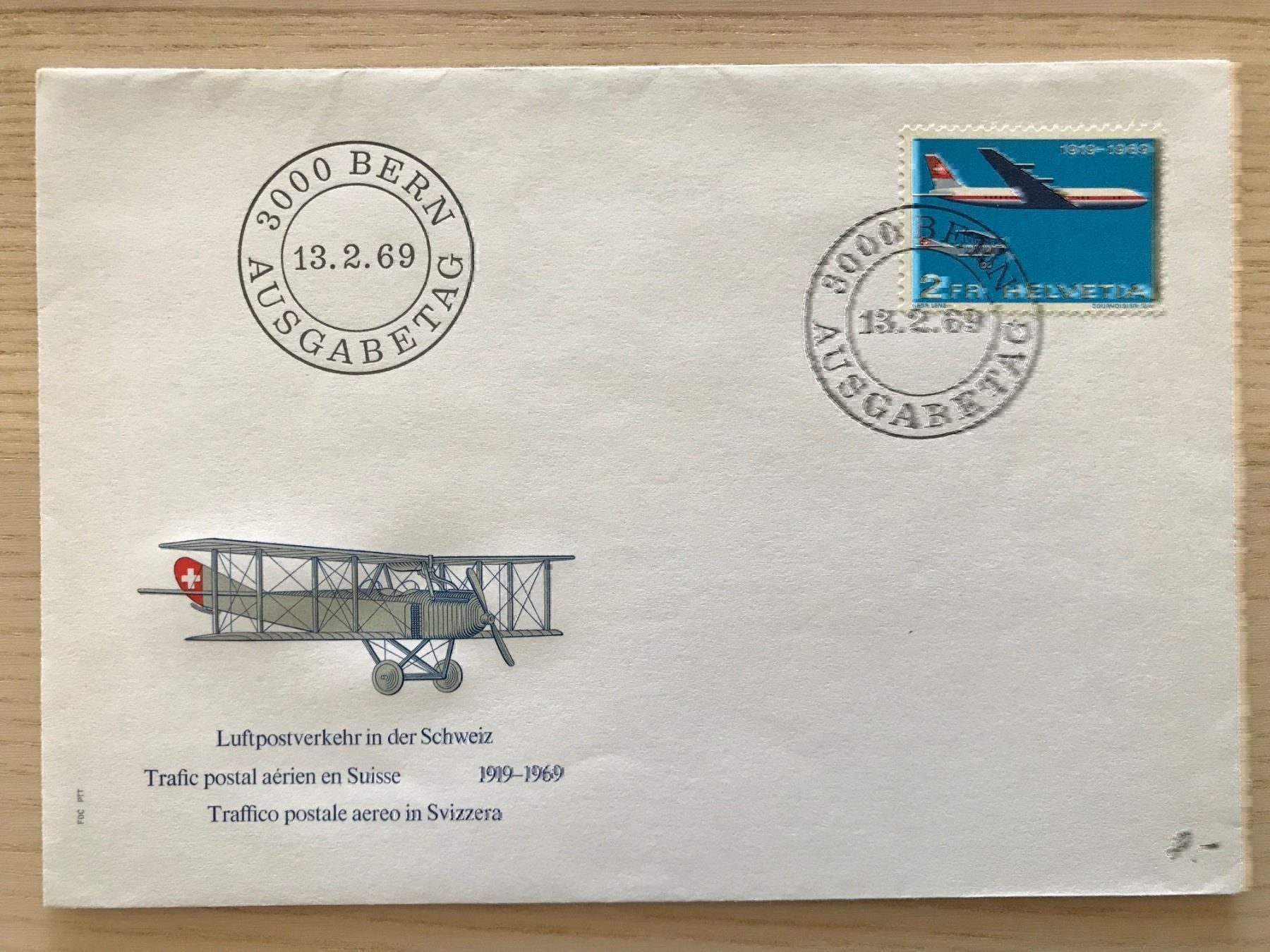 Cartoline postali: Lutfpostverkaht Schweiz 1969 – Nuovo e nell'imballaggio originale da Rotkreuz venduto da Parcore