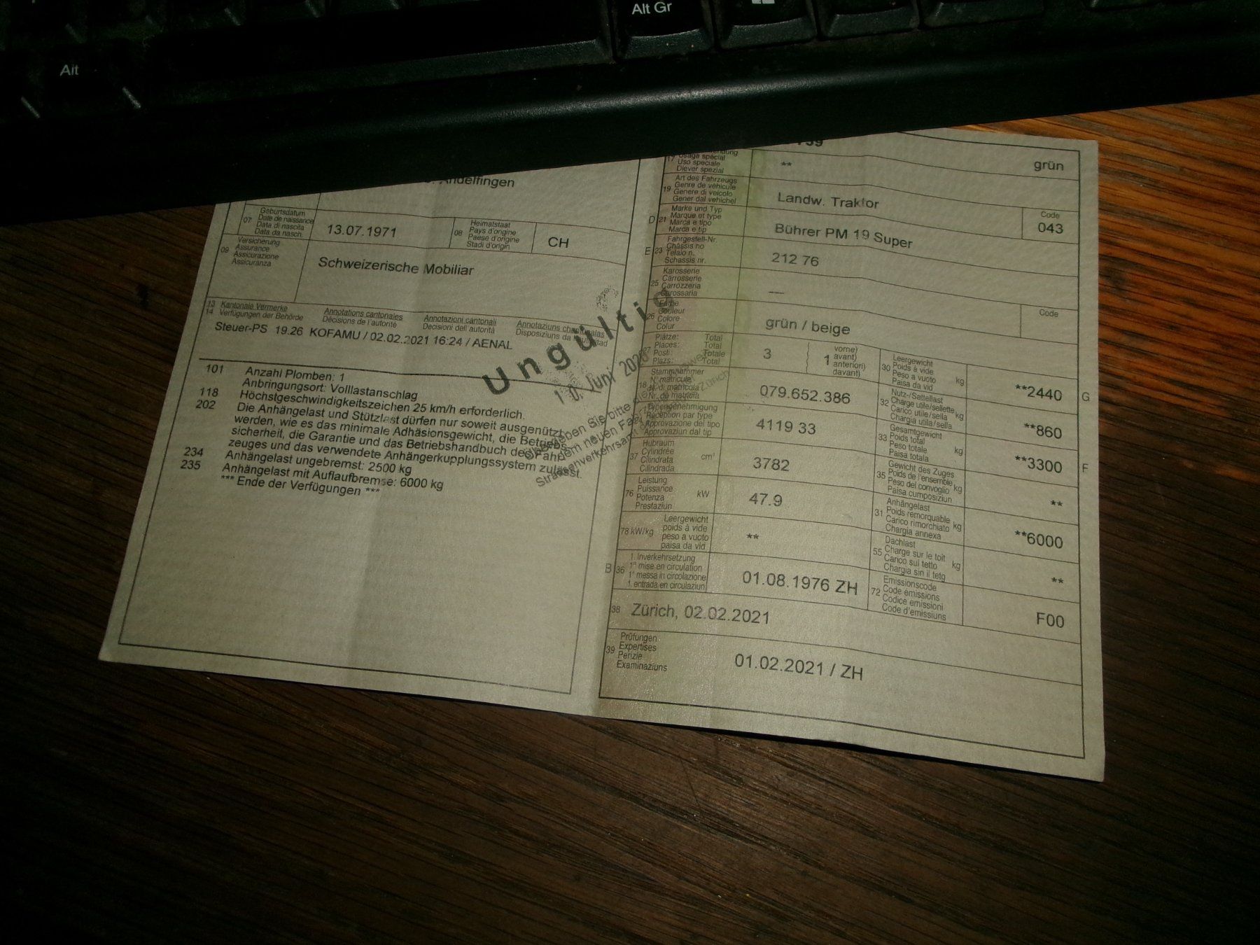 Bührer Trattori: Bührer Traktor  PM 19 - – Difettoso da Eschenbach SG venduto da GM-29 4