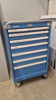 Listaschrank Blau mit 7 Schubladen und Rollen