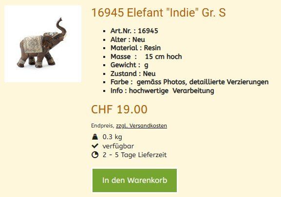 Figuren: Afrika Figur 16945 Elefant , NEU – Neu und originalverpackt aus Hagenbuch ZH von cougar1 1